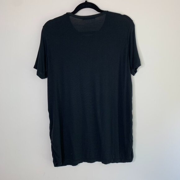 Brandy Melville Casual Basic T-shirt Short Sleeve Slub Gray Black One Size - Picture 3 of 11